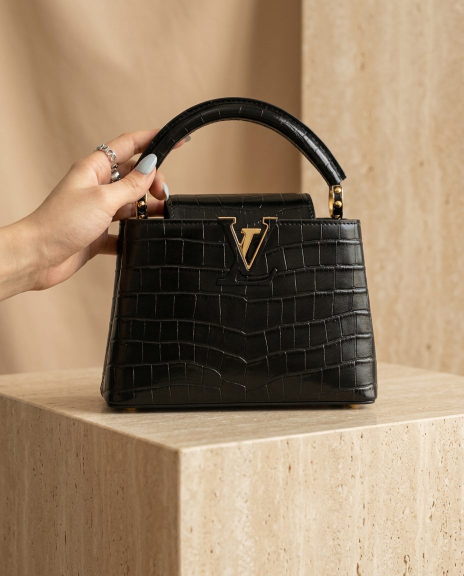 Bolso de Piel Coco Negro