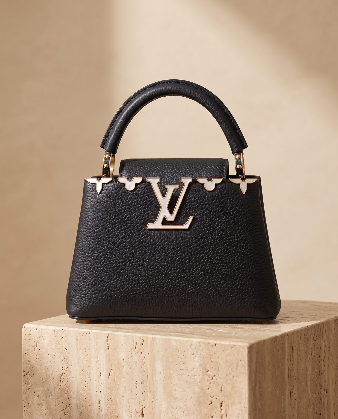 Bolso de Piel Piedras Negro