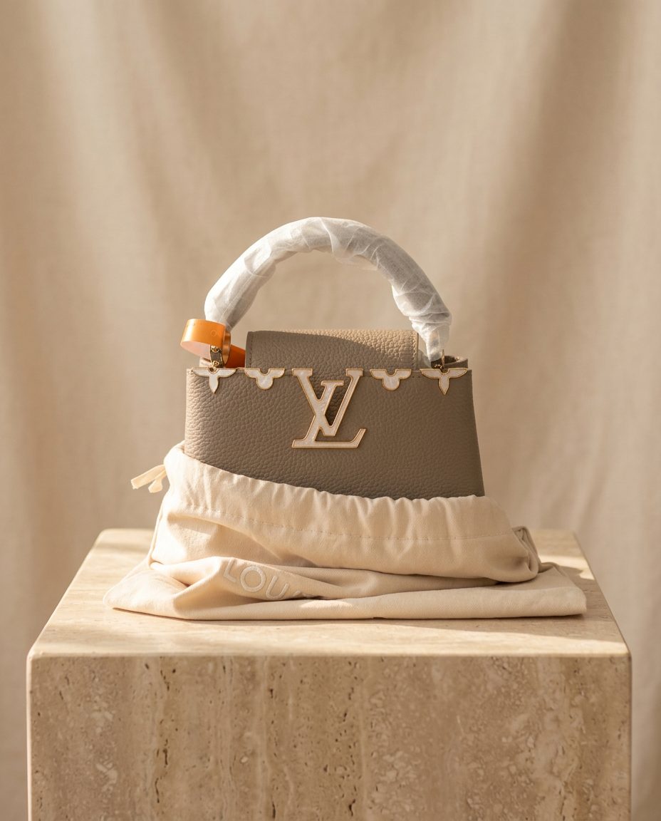 Bolso de Piel Piedras Topo