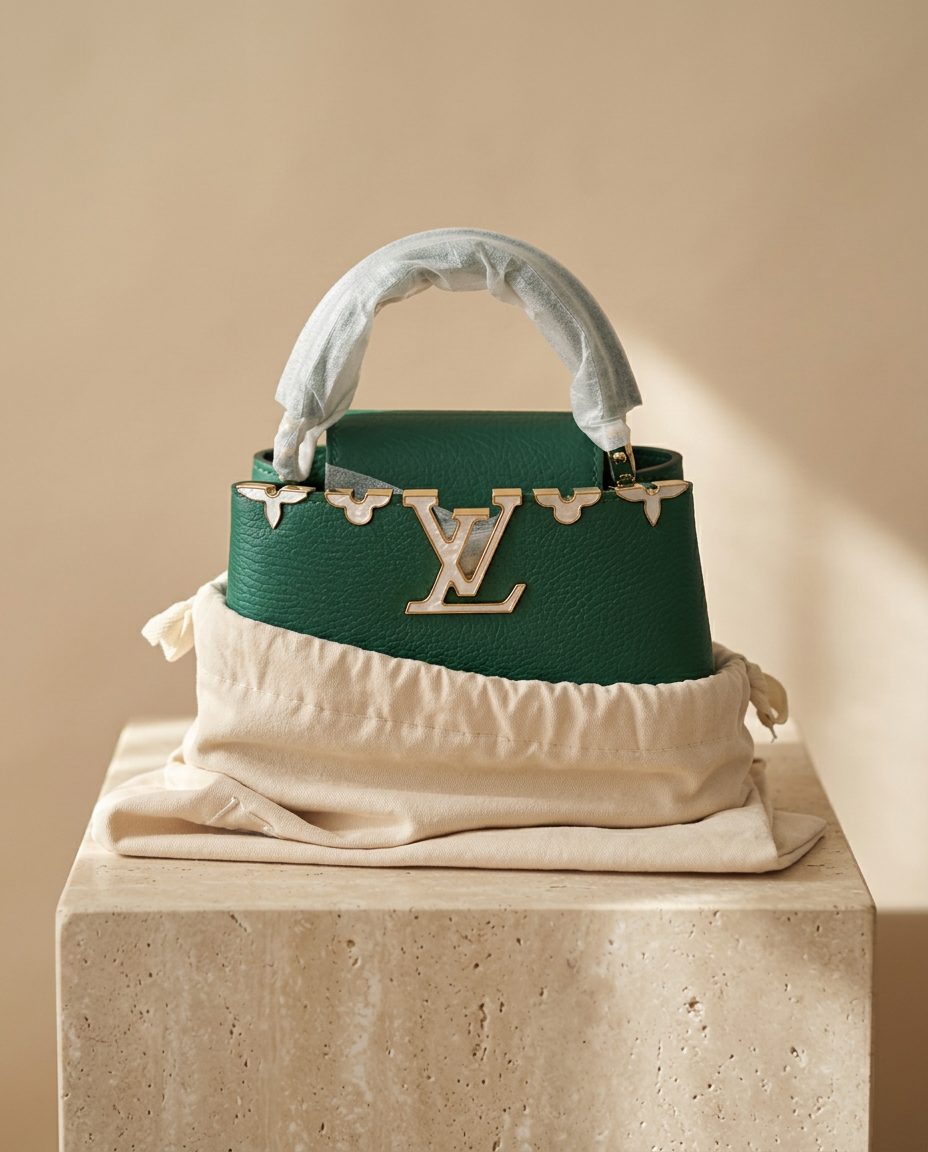 Bolso de Piel Piedras Verde Bosque